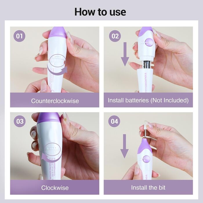 TOUCHBeauty Електричний фрезер для нігтів 5-в-1, бездротовий, манікюр/педикюр, набір з LED/UV сушаркою, AG-1335C (Лідний)