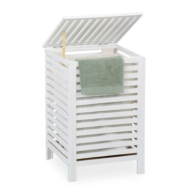Relaxdays Laundry Hamper Walnut with Bag