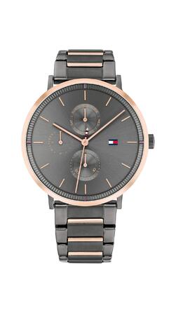 Годинник Tommy Hilfiger для жінок: кварц, 3 додаткові циферблати, водостійкий (3ATM), ремінець з шкіри або нержавіючої сталі (з плетеною або сітчастою конструкцією), колір – «Gunmetal Gray»
