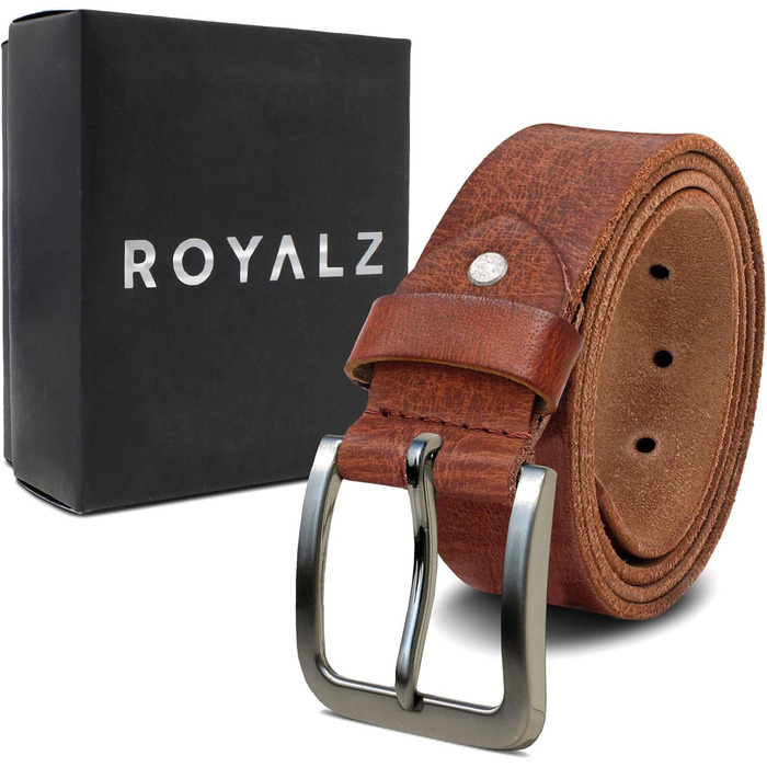 Жіночий шкіряний ремінь ROYALZ Vintage 38 мм, колір коньяк, ширина 85 см (загальна довжина 100 см)