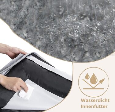 Ортопедичне ліжко для собак великих порід - водовідштовхуюче, з неслизьким дном та знімним чохлом (M: 71 x 58 x 17 см)