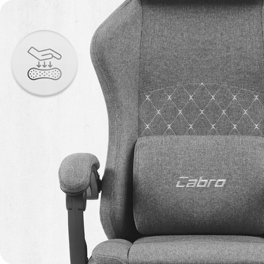 Ігрове крісло Cabro C503 сіро-чорне з підніжкою та подушками