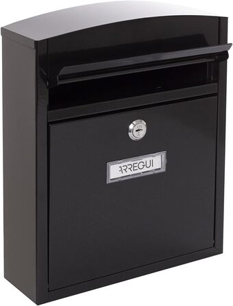 Поштова скринька ARREGUI Compact E5731 з оцинкованої сталі, біла (S, DIN A5), вулична, водонепроникна, з табличкою для імені, 2 ключі, легкий монтаж