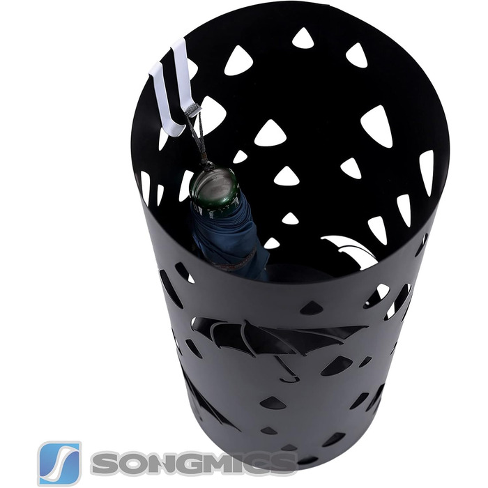 SONGMICS Umbrella Stand - White & Black, 49 x 19.5 cm - Durable & Stylish