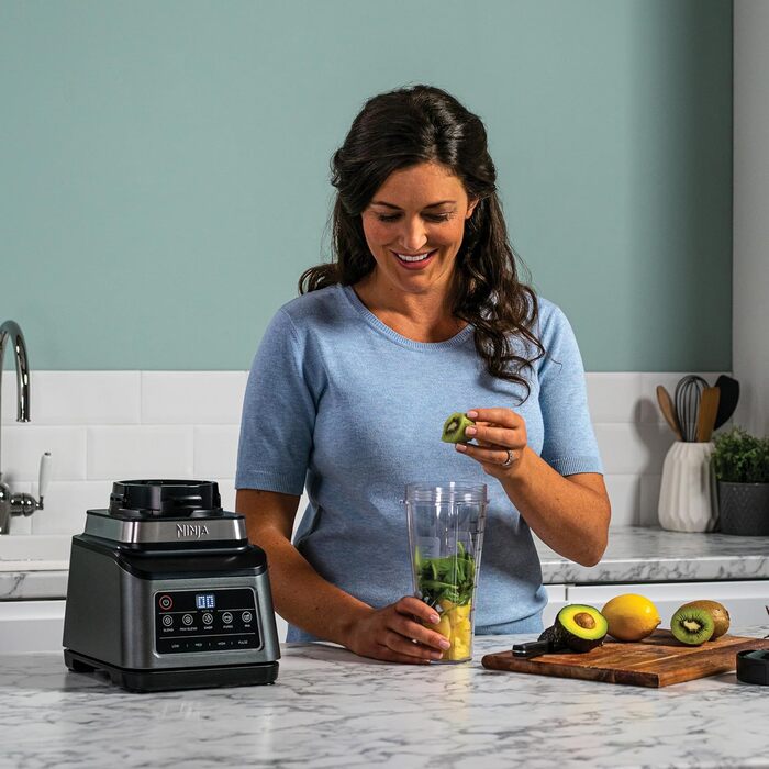 Ninja 3-in-1 Food Processor & Blender with 5 Programs: Mixing, Max Mixing, Chopping, Stirring, Pureeing, 1.8L Bowl, 2.1L Jug, 700ml Cup, 1200W, Dishwasher Safe, Auto-iQ, Black BN800EU