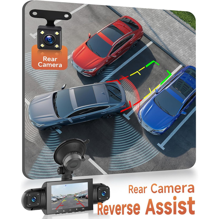 Відеореєстратор 4-камерний 360° для авто, 4 камери FHD 1080P (передня, задня, ліва, права), 3