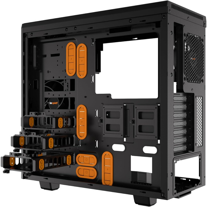Корпус для ПК be quiet! Pure Base 600 Window Orange, 2 вентилятори Pure Wings 2, підтримка радіаторів до 360мм, загартоване скло