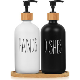 4 флакони для шампуню, мила та гелю для душу, 500 мл, багаторазові, з дозатором, для шампуню, кондиціонера, гелю для душу, наклейки (Boston-lotion)