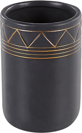 Набір аксесуарів для ванної кімнати Beliani Elegantes (5 шт.) з кераміки чорного/золотого кольору Lanco