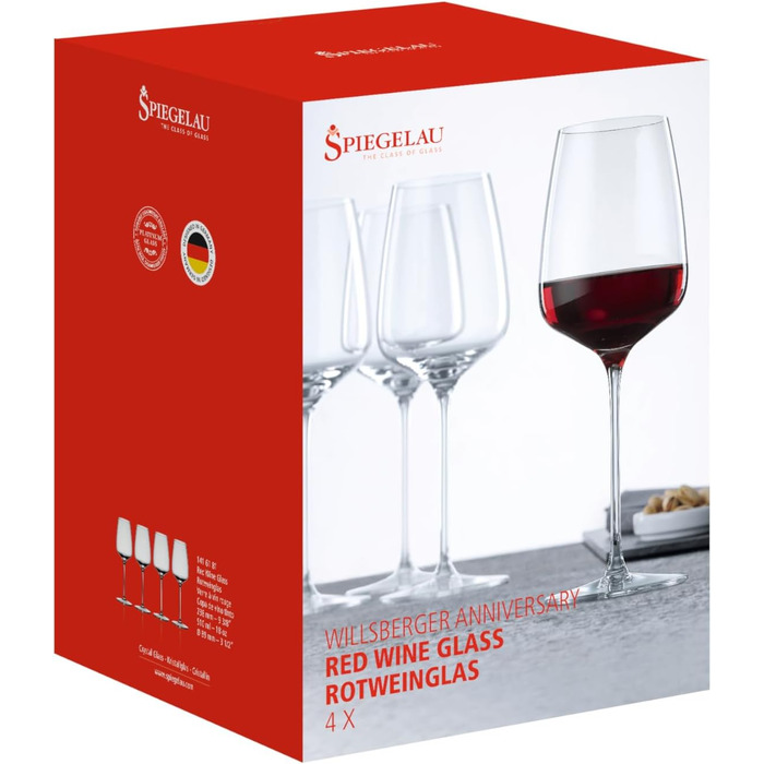 Набір келихів Spiegelau Bordeaux Willsberger Anniversary, 4 шт, 635 мл, кришталеве скло
