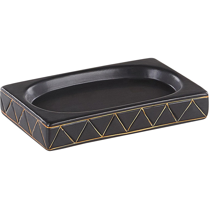 Набір аксесуарів для ванної кімнати Beliani Elegantes (5 шт.) з кераміки чорного/золотого кольору Lanco