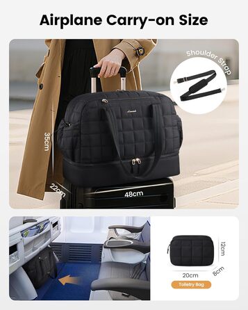 LOVEVOOK Спортивна сумка-рюкзак 35L для подорожей, фітнесу, йоги, чорна (M)