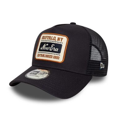Кепка New Era A-Frame Trucker Distressed Patch Olive/White Buffalo NY