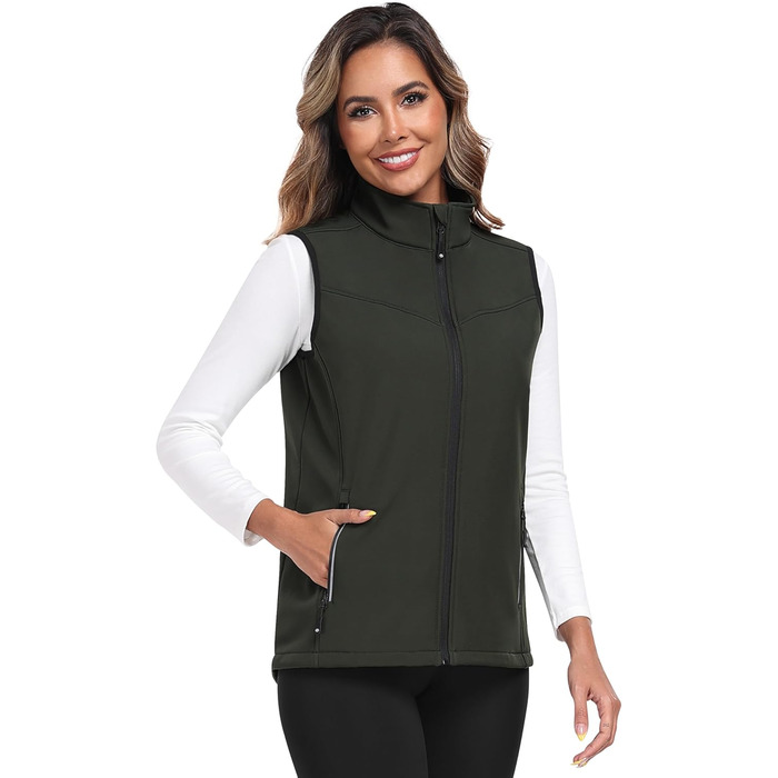 oFiz Softshell жилет Daen: теплий флісовий жилет для туризму та активного відпочинку (зелений, XXL)