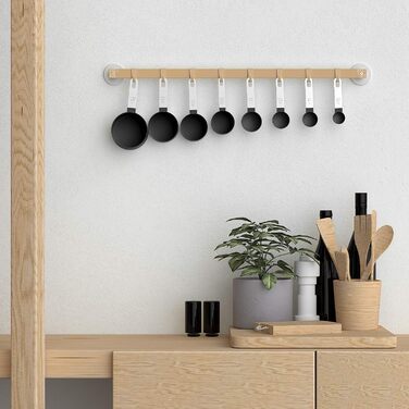 Набір мірних ложок та мірний стакан з нержавіючої сталі, 8 шт. - для рідин та твердих інгредієнтів, випічки, кулінарії