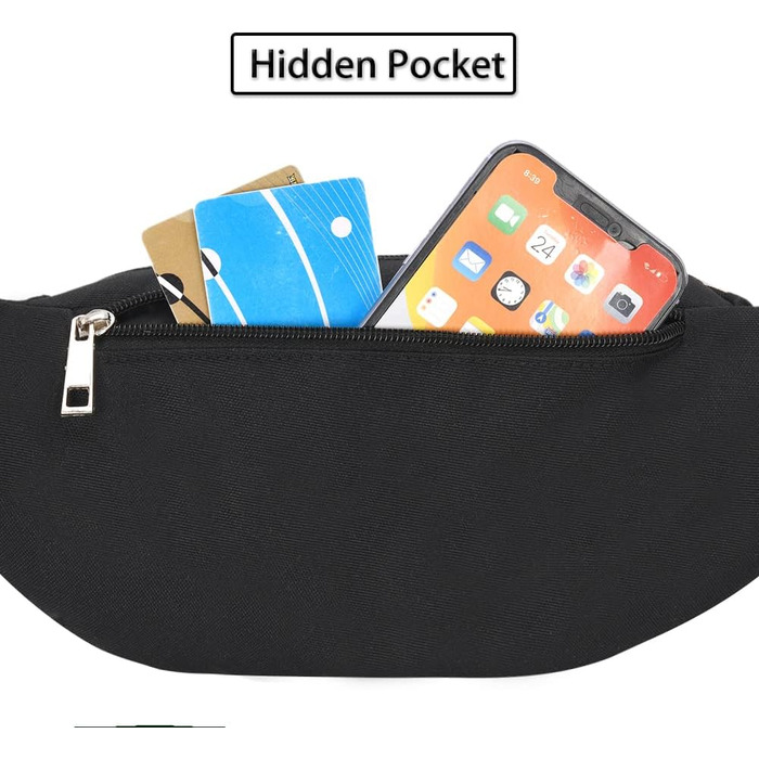 Чоловіча та жіноча поясна сумка на пояс, сумка через плече, Doggy Bag, для активного відпочинку, спорту, подорожей, кемпінгу, фітнесу, велосипеда, чорна