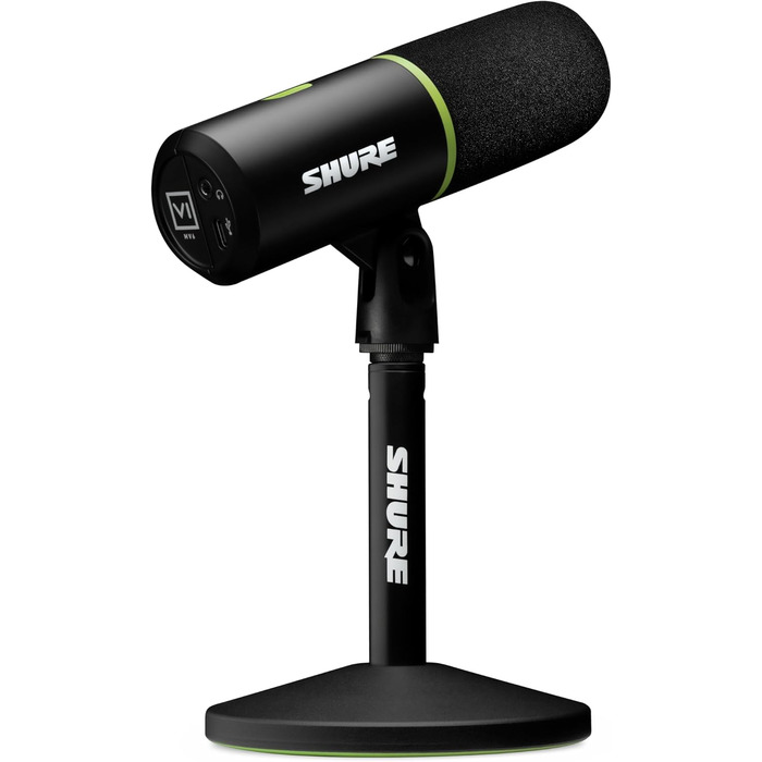 Shure MV6 USB Мікрофон для Ігор та Стрімінгу, Динамічний, USB-C, для PC Gamer та Стрімера