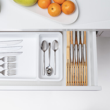 Relaxdays Bamboo Knife Block for Drawer