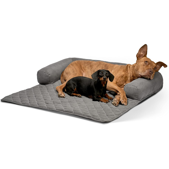 Захист для дивана Lous Sofaschutz Hund: м'яка килимок-підстилка для собак, антиковзаюча, розмір L (90x90x13 см), антрацит