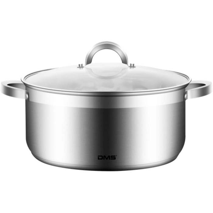 DMS 11-Piece Cookware Set made of high-quality stainless steel | Induction | Coated Cookware Set | Cookware | High-Quality Kitchen Set | Easy to Clean | Saucepan with Handle | Glass Lid TSE2011C