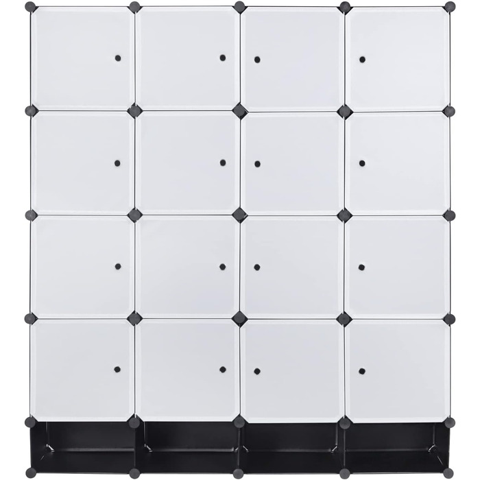 WOLTU Wardrobe/Cloakroom Cabinet with Shelf System/Bookcase/Shoe Rack with 2 Clothes Rails SR0090sw