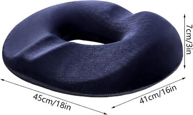 Alacritua Coccyx Cushion, Office Chair Pad Memory Foam Washable Comfort Enhancer, Car Seat Cushion for Car Seat, Wheelchair, Gaming Chair and Office, DarkBlue