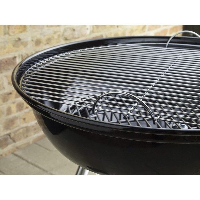 Вугільний гриль Weber Compact Kettle 47 см, чорний, кришка та захисний чохол, круглий мангал
