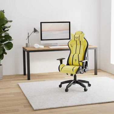 Ігрове крісло Diablo X-One 2.0 Electric Yellow L, ергономічне, регульовані підлокітники, подушки для шиї та попереку