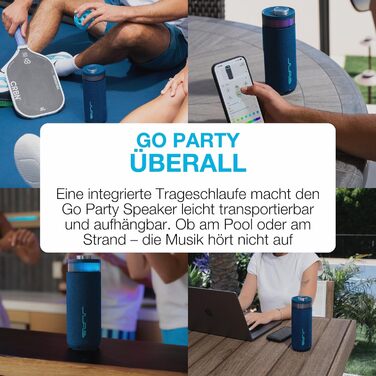 JLab Go Party: Портативна Bluetooth колонка з RGB підсвіткою, 16+ годин роботи, IP56 (Синій)