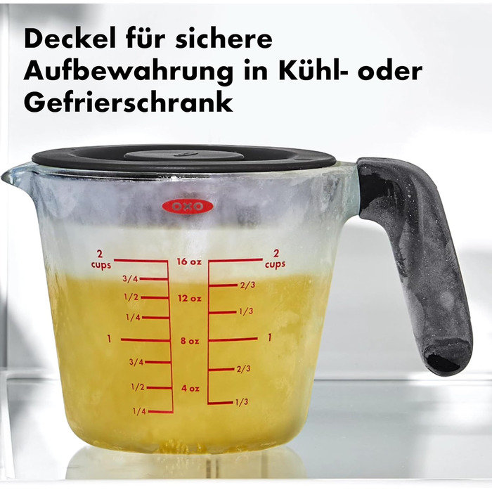 OXO Good Grips 500 ml Glass Measuring Cup with Lid