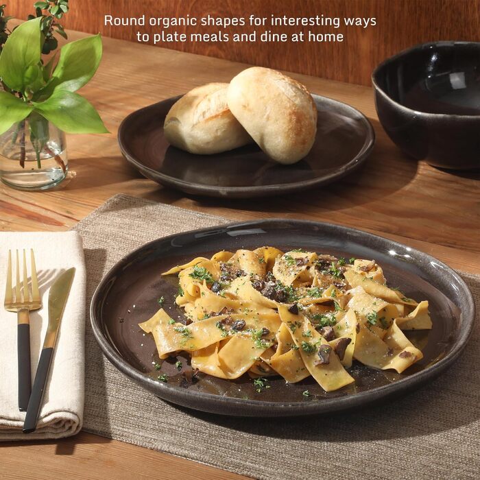 Набір посуду Gibson Soho Lounge Square (12 предметів, чорний, для 4 осіб), кераміка