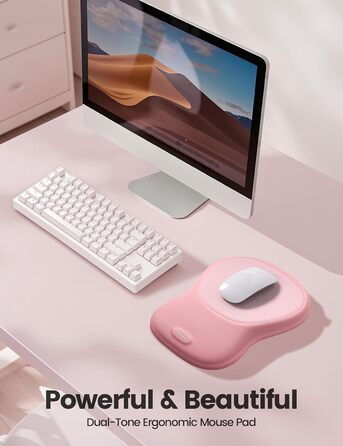 Підставка для зап'ястя Meatanty Ergonomische Handgelenkauflage – М'яка підставка з Memory Foam для клавіатури та миші, антиковзка, для офісу, дому та геймінгу (Світло-рожевий)
