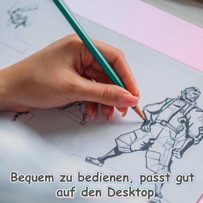 Килимок для столу зі шкіри - великий 80x40 см, рожевий/блакитний. Килимок для миші, офісний, для дому, з PU-шкіри, легко миється, не слизький