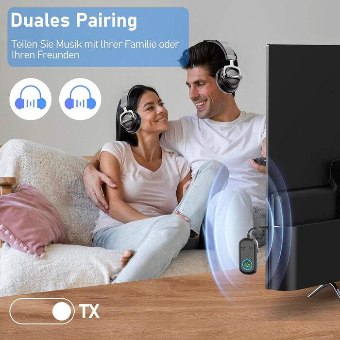 Bluetooth передавач/приймач 2-в-1: адаптер Bluetooth 5.3 з аудіороз'ємом 3.5 мм для навушників, авто, ТВ та аудіосистем