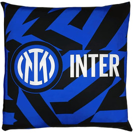 Декоративна подушка Inter для вітальні, чорна/синя, з логотипом і написом, унісекс, універсальний розмір