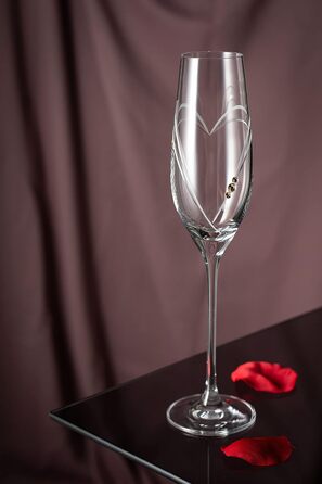 Кілька келихів для шампанського та просекко 'Серця' зі Сваровскі Swarovski - пара