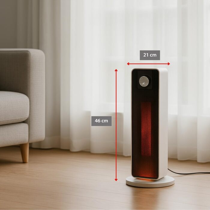 Електричний обігрівач та вентилятор Alpina - Турбо вентилятор з пультом та таймером, 2000W, регулювання температури 15-35°C