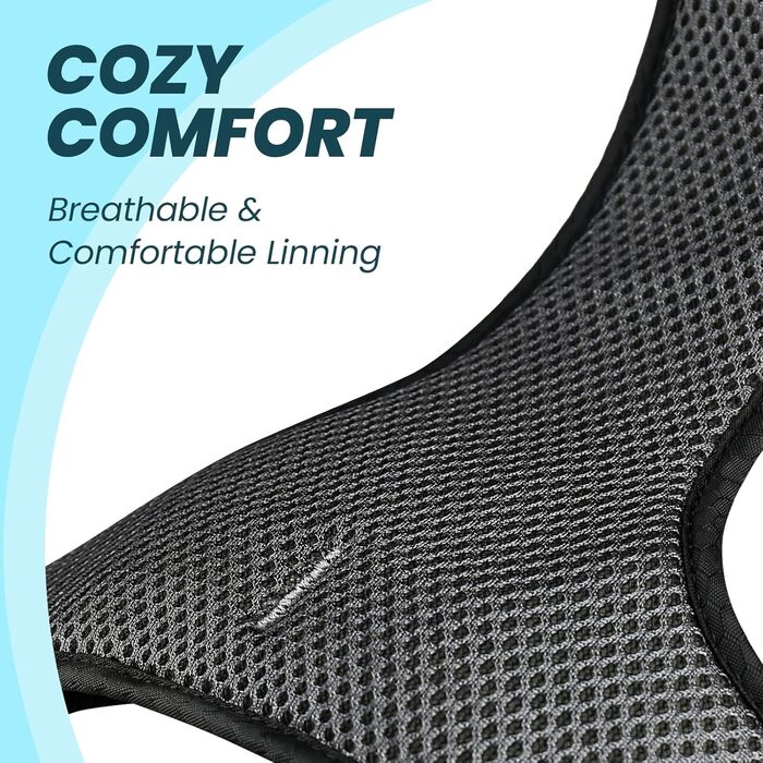 Шлейка для собак VIVAGLORY Easewalk, анти-тяга, для тренувань та прогулянок, з ручкою, надійна, проти вислизання, для цуценят та собак, XS, (Блакитний, S: 36-61 см (обхват грудної клітки))