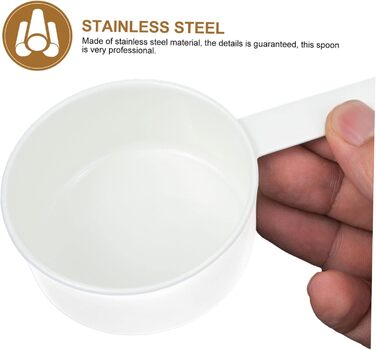 Cabilock 4 Sets Stainless Steel Measuring Spoons Gadgets Sifter Labels Kitchen Machine Cookware Measuring Cups Spoons For Coffee Powder Measuring Spoons For Stainless Steel White 4 Pieces * 4
