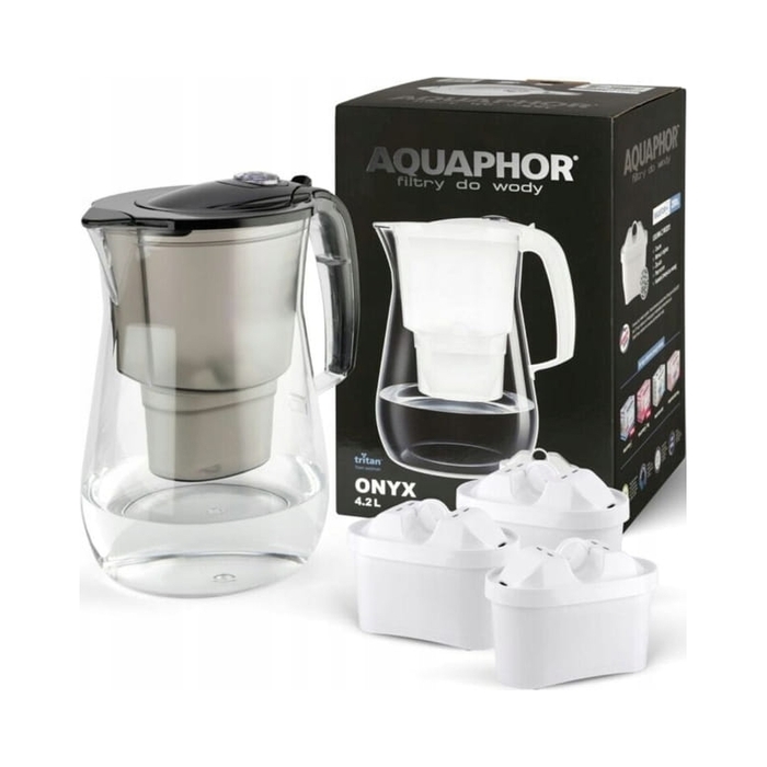 Фільтруючий глечик Aquaphor Onyx, 4,2 л, чорний