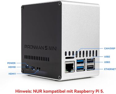 Корпус Mini-PC для Raspberry Pi 5 з SSD NVMe M.2, охолодження PWM та RGB-підсвіткою (без Raspberry Pi)