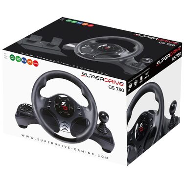 Руль SUBSONIC Superdrive GS750 Drive Pro з педалями, кермом, Paddles та вібрацією для Xbox Series X/S, PS4, Xbox One, PC (програмований)