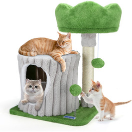 Кігтеточка для котів Nobleza Katzenbaum – стабільна, з платформою та будиночком, 40x30x55 см