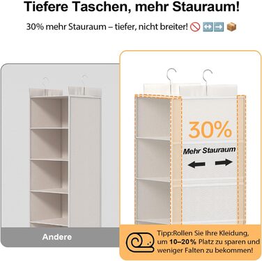 Органайзер для шафи на двері - 6 секцій, сітка, для одягу, економія місця, ідеально для студентів та кемперів