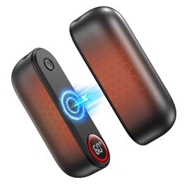 Електричний грієчка для рук SUPPOU 2 шт. 5000mAh з LED-ліхтариком, акумуляторний, для активного відпочинку та спорту, сірий