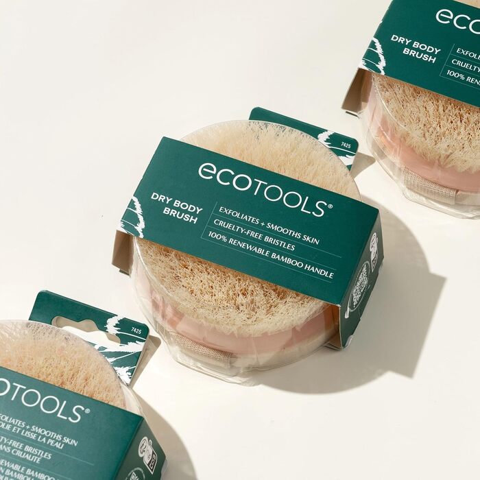 Еко-щітка для сухого скрабу тіла Ecotools Detoxify & Smooth, рожева