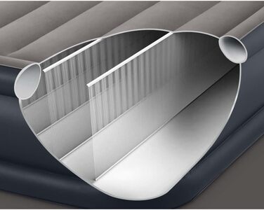 Надувний матрац Intex 64126 Essential Rest Dura-Beam Plus Queen сірий 230V - двоспальний матрац для дому та відпочинку