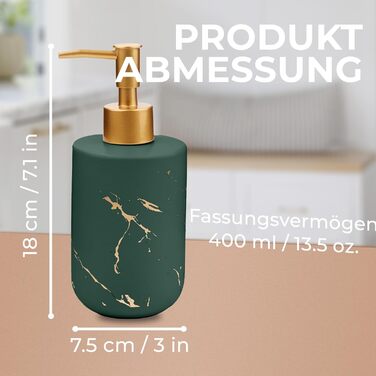 Дозатор для мила JJ PRIME, 400 мл, чорний, кераміка, з помпою, для кухні та ванної кімнати