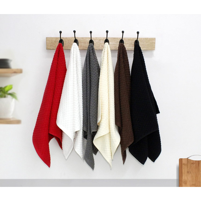 Кухонні рушники COTTON CRAFT з вафельної махри, 100% бавовна, м'які, швидковбирні, швидковисихаючі, мінімум ворсу, багаторазові, 40,6×71,1 см, для кухні, бару, прибирання