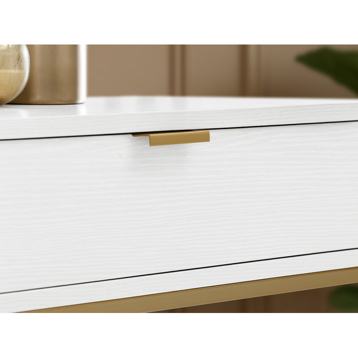 Консольний столик Mebel-Partner, білий/матовий золотий, 110 x 76,5 x 35 см